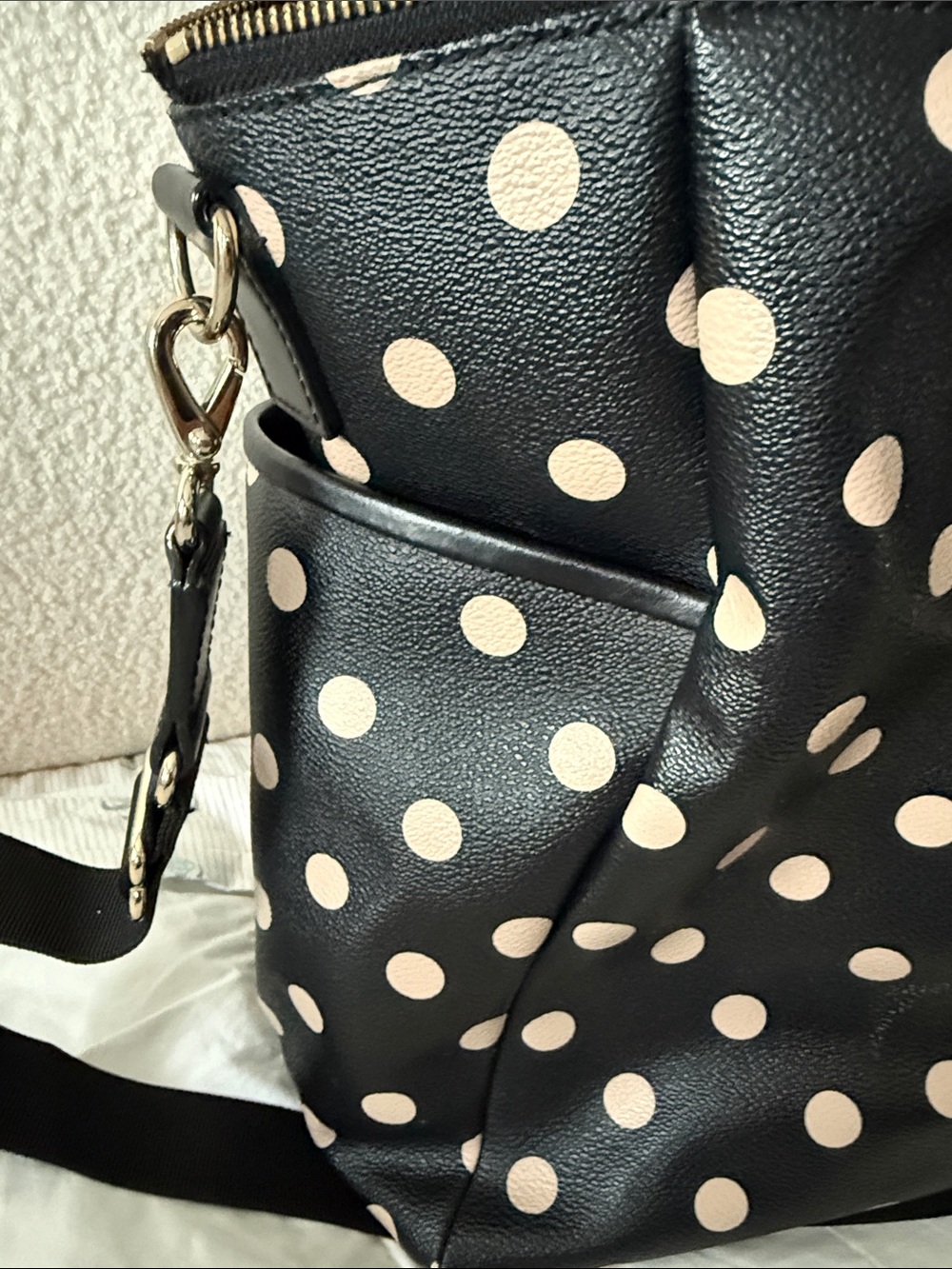kate spade Black Tote with Light Pink Polka Dots - Picture 6 of 6